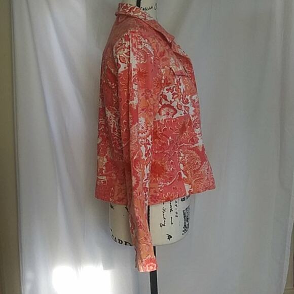 Coldwater Creek Cotton Button Front Blazer Jacket Shell Buttons Petite Small - Picture 4 of 11